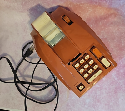 #ad #ad Vintage Sears Roebuck Calculator Orange Paper Adding Machine Model 888.58801 $60.00
