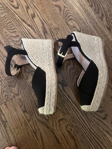 Time and Tru Black Espadrille Size 7 wedge - Picture 3 of 9