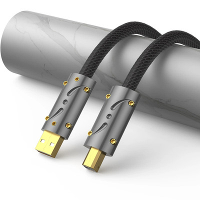 Viborg UC01 OFC Copper Silver Plated USB A-B Audio Cable DAC Plating Data Cable