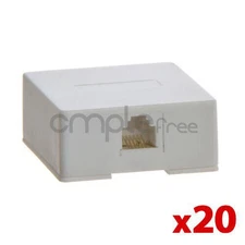 1 Port, White Keystone Surface Mount Box Lot of 20