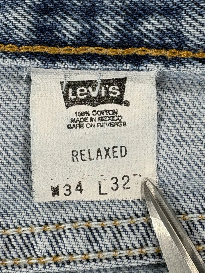 Vtg Levis 540 Jeans Mens 34x32 (33x32)Distressed Worn Brown Tab Light Wash 1991 - Image 4 of 4