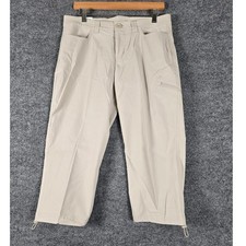 Eddie Bauer Rainier Capri Pants Women's Size 8 Tan Mid Rise Cargo Pockets