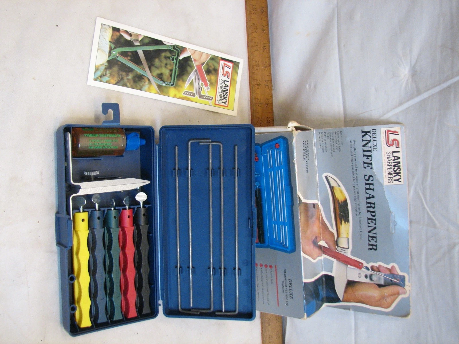 Lansky Deluxe 5-Stone Knife Sharpening System Tool with Handle Case LK005