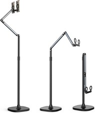 Heavy Duty Tablet Floor Stand with Magnetic  Dual-Position Bracket   Black