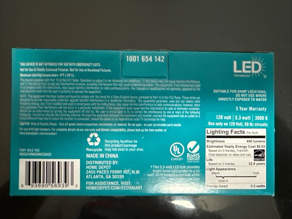 50W Equivalent Bright White MR16-GU10 Dimmable LED  Bulb 6-3 Packs 18 Bulbs - Image 2 of 3