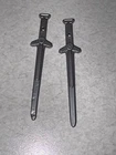 Lot of 2 Vintage Power Rangers Turbo Weapon Plastic Sword Accessory 1997 Bandai