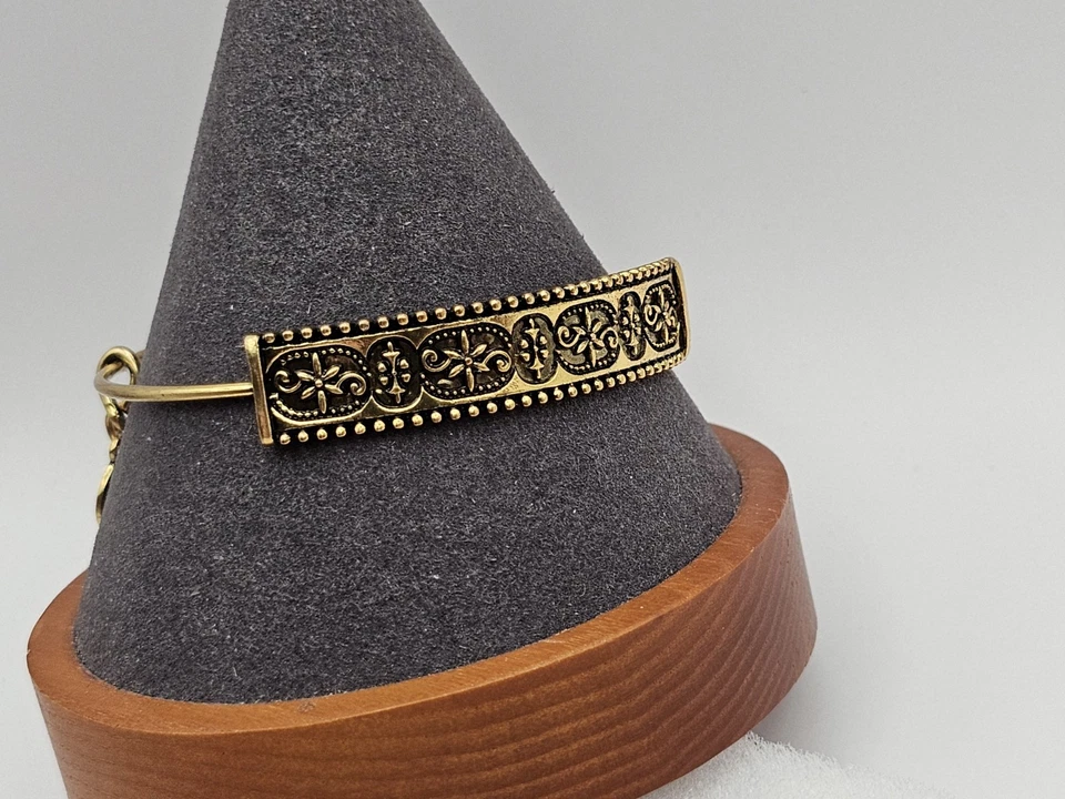 Brazalete Alex & Ani Trapecio Horizontal Envoltura Oro Rafaeliano Expandible RARO ✨️HTF Foto 4 de 4