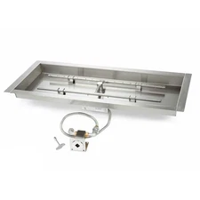 HPC Fire Match Light Gas Fire Pit Kit, 36x14in. Pan 30x8in. Burner, LP Bulk
