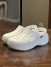 Crocs Womens Baya Platform Clog White Sz 10 208186 Comfort Festival Chunky