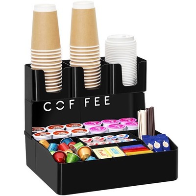 Lifewit 2-tier Coffee Station Organizer Caddy 12.3 x 11.3 x 10.5 IN, Black