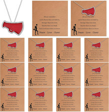 12 Sets Cheer Necklace Team Gifts for Women, Cheer Pendant Jewelry Cheerleading