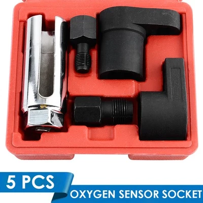 5pcs 22mm Lambda Oxygen Sensor Socket Remove Set Kit Thread Chasers Tool