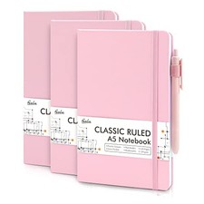 3 Pack Notebooks Journals Bulk, Hardcover Notebook Classic Ruled 3 Rose Pink