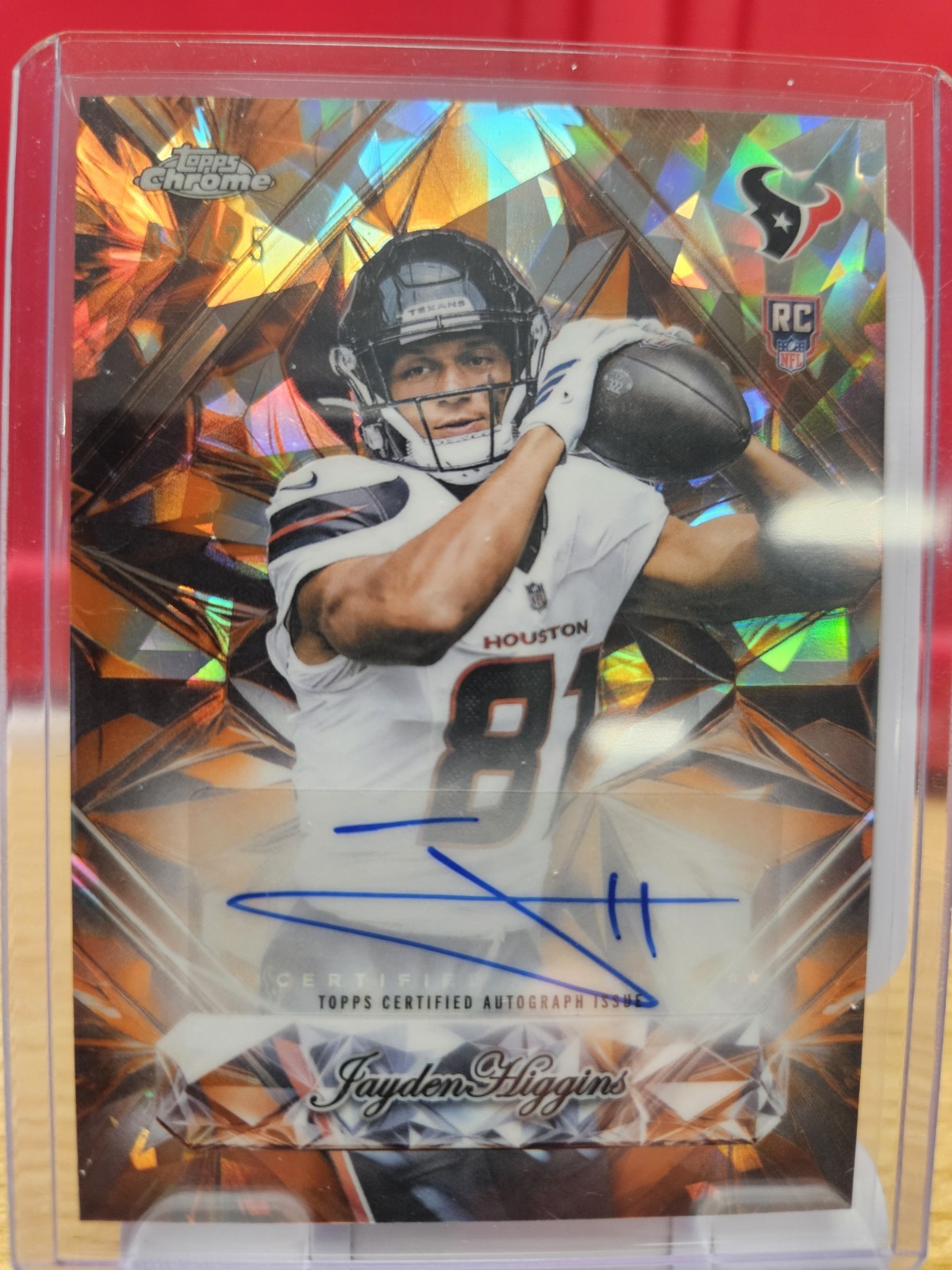 Jayden Higgins Topps Chrome Sapphire Edition Sapphire Selections Autographs #SSAJH Orange
