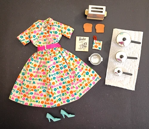 Vintage Barbie LEARNS To COOK #1634 ~ Complete Original Outfit w All Accessories