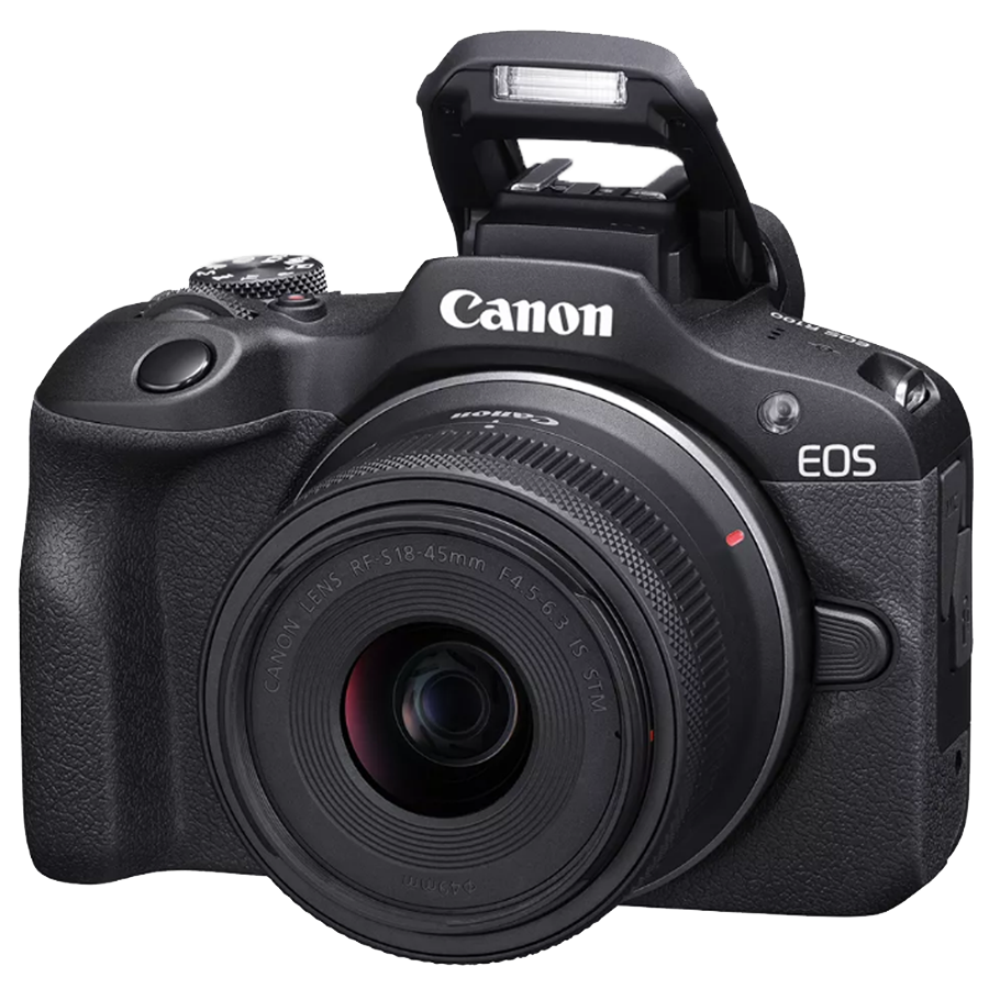 Premium Canon EOS R100 Mirrorless Camera + RF-S 18-45mm F4.5-6.3 IS STM Lens Kit Bundle