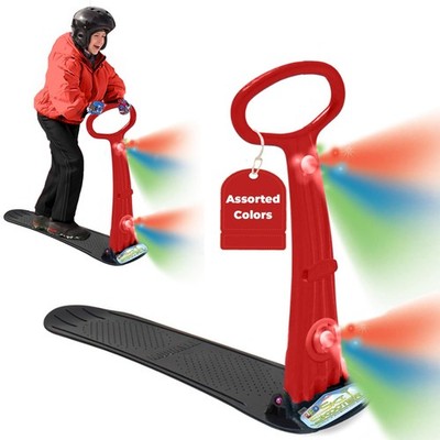Geospace Winter Fun Foldable Snow Scooter, Ski Skooter, Snow Sled Kids Snowb...