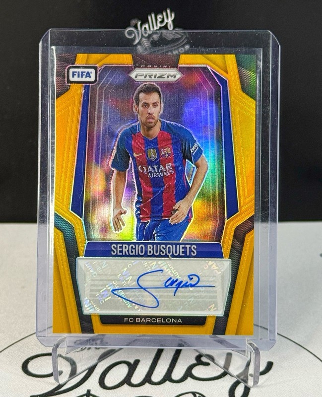 2025-26 Panini Prizm FIFA Sergio Busquets Signatures GOLD Prizm Auto #/5!