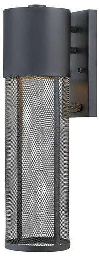 Aria 18 1/2" High Black Cylindrical LED Outdoor Wall Light - Picture 1 of 10