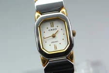 Vintage 1988 [N MINT] Seiko Creo 4N20-5020 Rectangle Qz Ladies Watch From JAPAN