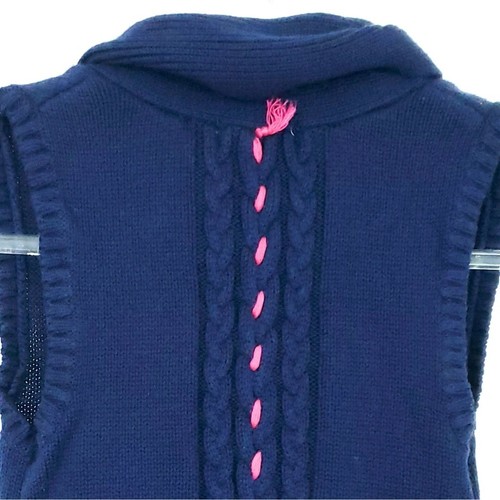 Deux par deux Girls Navy Pink Cardigan Sweater Size 10 Girls Angora Blend - Picture 6 of 6