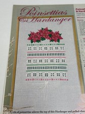 Poinsettias & Hardanger Counted Cross Stitch Pattern Magazine Pages