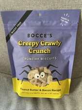 Bocce's Bakery Bacon Peanut Butter Flavor Creepy Crawly Crunchy Dog Treats, 4 oz