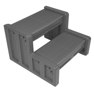 Vinyl Works 22 Inch Junior Resin Home Spa and Hot Tub Steps, Gray (Open Box)
