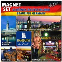 Hamburg Magnet Set Souvenir Elbphilharmonie Hafen Fischmarkt Reeperbahn