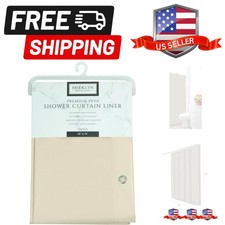 6 Guage PEVA Shower Curtain Liner - PVC Free Magnetized Bottom Odorless with ...