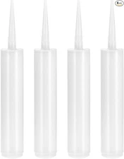 Empty Caulking Sealant Tubes - 11 Oz Capacity Each, 4 Pack Reusable Plastic,