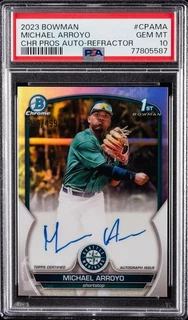 2023 Bowman Chrome Prspct Autos Refractor Michael Arroyo 56/499 Psa 10 Auto