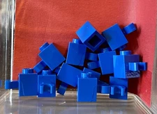 Lego Parts Lot (12) ct ~ Blue Modified 1 x 1 Open O Clip Vert Brick No 30241