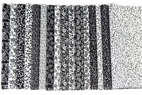 New Black & White Basics pre cut charm pack 5" squares 100% cotton fabric quilt - Picture 2 of 3