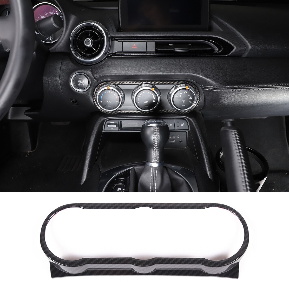 ABS Carbon Car Air Condition Knob Frame Trim For Mazda MX-5 Miata