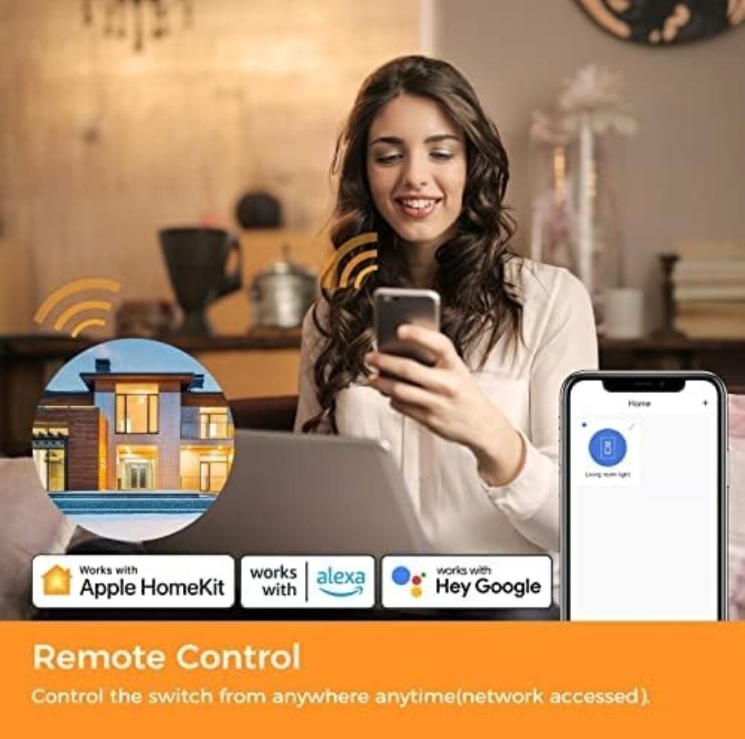 Smart Light Switch 2 Gang - Wi-Fi Compatible With Alexa & Google Home ...