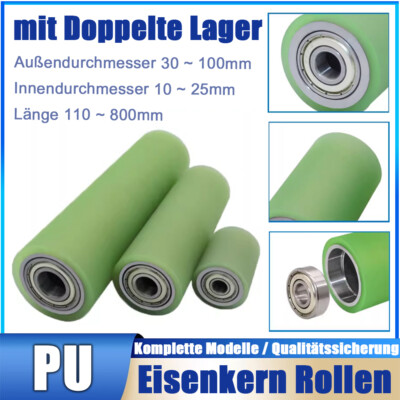 Führungsrolle | 80×20 mm | Polyurethan/Alu | Bohrung Ø25 mm | 150 kg | Kugellager main image 0