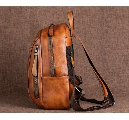 Nuevo Mujeres Genuino Real Cuero de Vaca Mochila Libro Bolso en relieve Bolso de mano Talla M - Imagen 6 de 16