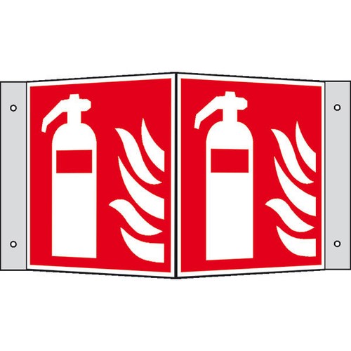 Feuerlöscher Winkelschild Brandschutzzeichen 20x20cm nachleuchtend