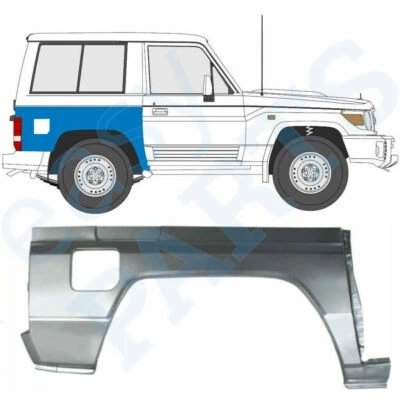 TOYOTA LAND CRUISER 1984-1993 2 Portes Tôle de réparation Arrière / Droite - Photo 1/2