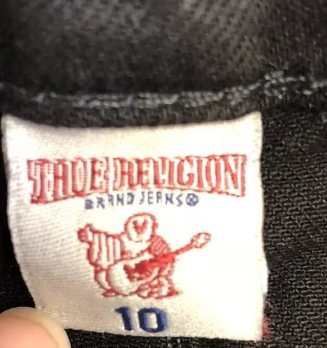 Kids True Religion Black Jeans Straight Cut Sz 10 NWOT - Picture 6 of 10