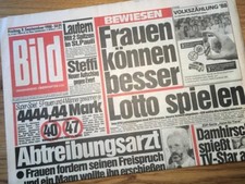 Bildzeitung Bild 09.09.1988 * the special gift for the 30th 31. 32nd Birthday