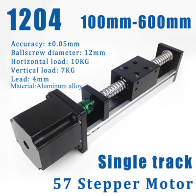 100-600mm Ball Screw Linear Single Rail Motion Slide Table W/ 57 Stepper Motor