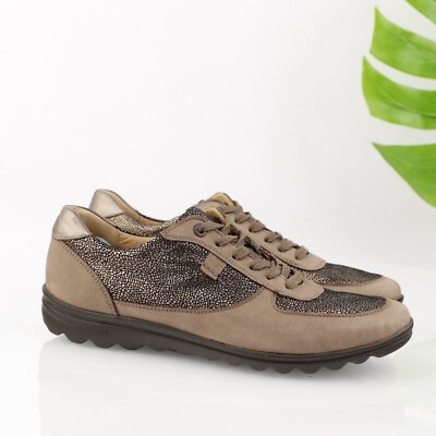 Hartjes XS Womens Oxford Size 9 Tan Pewter Nubuck Sneaker Walking Shoe Casual