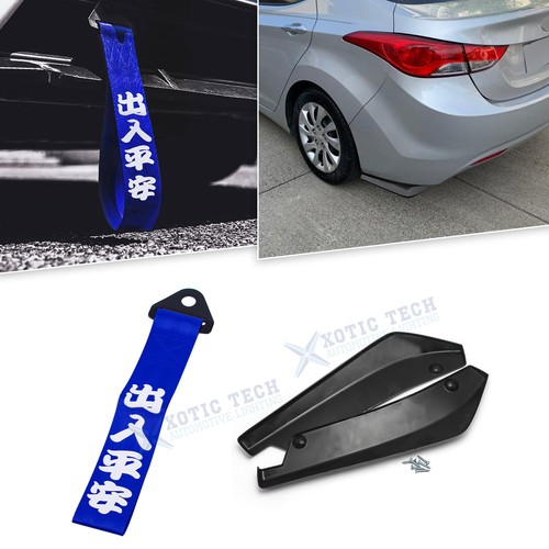 Canard Splitter Diffuser Spoiler Lip+Towing Strap Fit Hyundai Elantra Veloster eBay