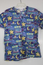 Peaches Nurse Scrub Top Twinkle Twinkle Little Smile Dental Size Medium