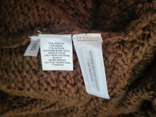 LOFT Women's Brown Chunky Knit Ribbed Button Cropped Cardigan XSmall - Picture 6 of 7