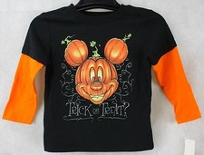 Halloween Disney Mickey Mouse Trick or Treat Black Orange Shirt Size 18 months