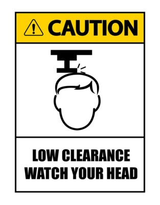 Schild Aufkleber Decal Achtung geringe Auflösung Achten Sie auf Ihren Kopf Gesundheit & Sicherheit Höhe