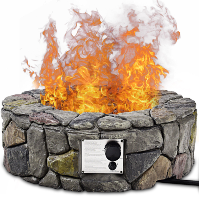 Costway 28'' Propane Gas Fire Pit Outdoor 40,000 Btus Stone Finish Lava  Rocks Co | eBay